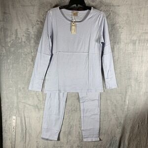 Ink + Ivy Women's Pajamas M 2‎ Piece Set Top Pants Blue Long Sleeve Joggers NWT